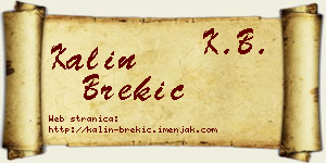 Kalin Brekić vizit kartica